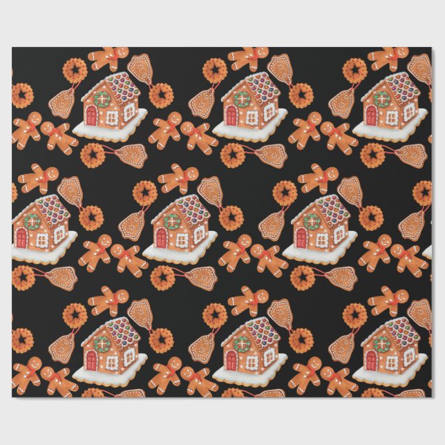 Julgingerbröd House Cookies Presentpapper (Platt)