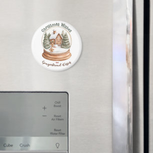 Julgingerbröd House Helgdag Snö Globe Magnet