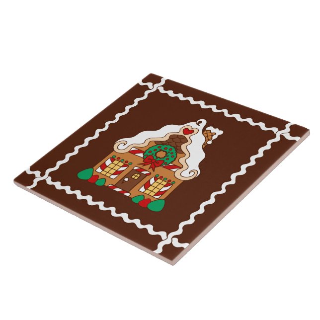 Julgingerbröd House Kitchen Trivet Gift Kakelplatta (Sidan)
