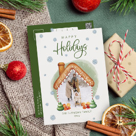 Julgingerbröd House Photo Helgdag Postcard Julkort