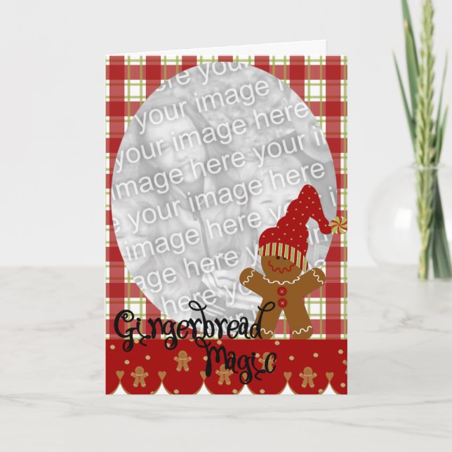 Julgingerbröd Magic Photo Card Helgkort (Framsida)