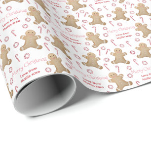 Julgingerbröd Röd vit Rosa Candy cane Presentpapper