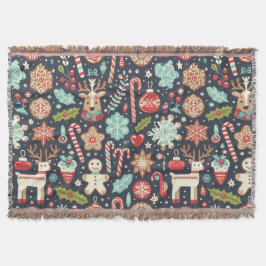 Julgingerbröd Sömlös Mönster Filt