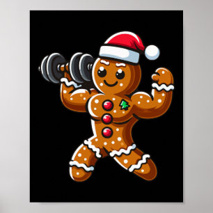 Julgingerbröd Weightlyftande Man Workout Bo Poster