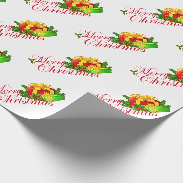 Julgipsens omfång/God jul med gåvor Presentpapper (Hörn)