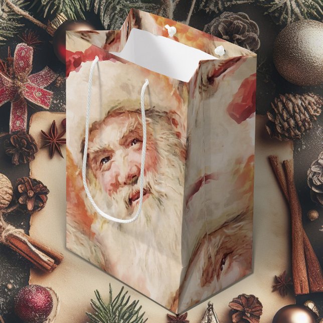 Julgipset med Vintage Jultomten (vintage Santa Claus Christmas gift bag)