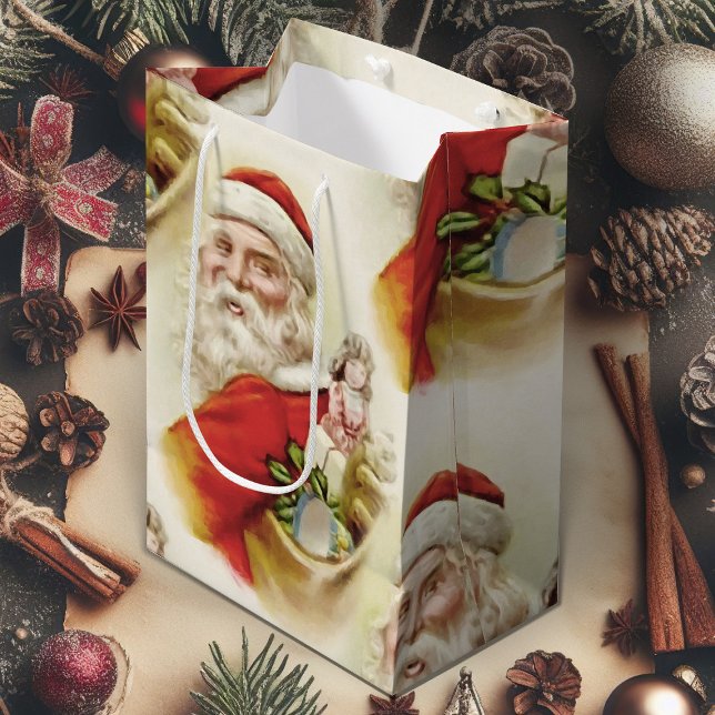 Julgipset med Vintage Jultomten (vintage Santa Claus Christmas gift bag)