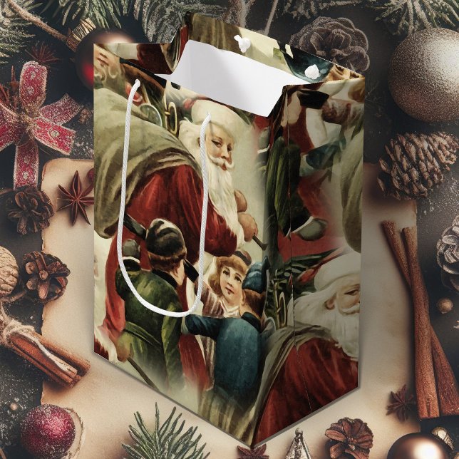Julgipset med Vintage Jultomten (vintage Santa Claus Christmas gift bag)