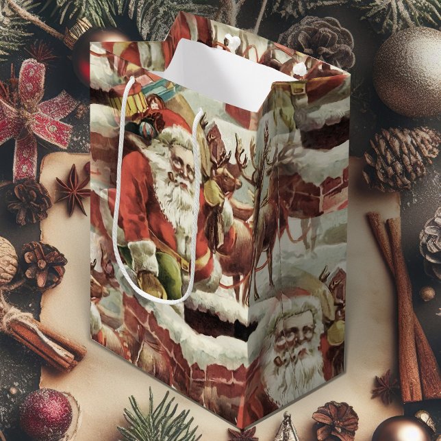 Julgipset med Vintage Jultomten (vintage Santa Claus Christmas gift bag)