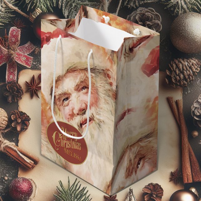 Julgipset med Vintage Jultomten (vintage Santa Claus Christmas gift bag)