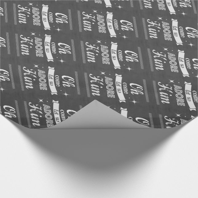 Julgipset Wrap/Chalk Board Art Presentpapper (Hörn)