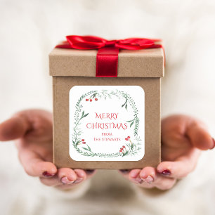 Julgipsetiketter, Gift-Märkre, Helgdag Treat Fyrkantigt Klistermärke