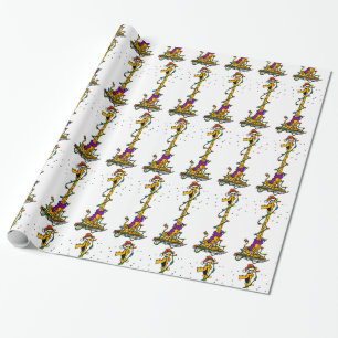 Julgiraff som slår in papper presentpapper