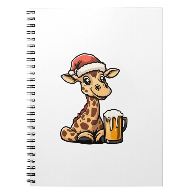 Julgiraffe med öl _ Julafton funny Party Anteckningsbok (Framsidan)