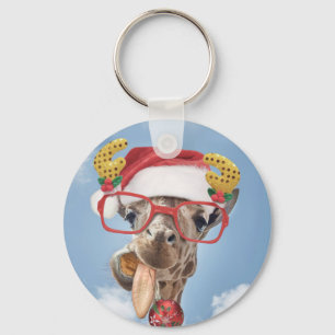 Julgiraffe Nyckelring