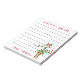 Julgiraffen, jultomtens önskelista anteckningsblock