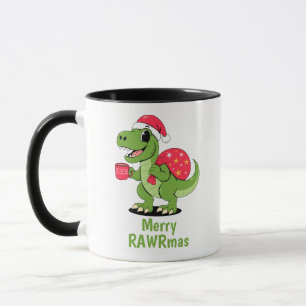 Julglad dinosaur  mugg