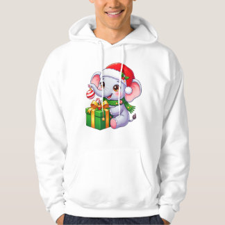 Julglad Elefant Julpresent Hoodie
