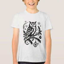 Julglad Grafik-T-Shirt med Uggla