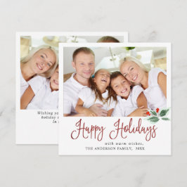 Julglad Holly Berry Julhälsning 2 FOTO Hol Julkort