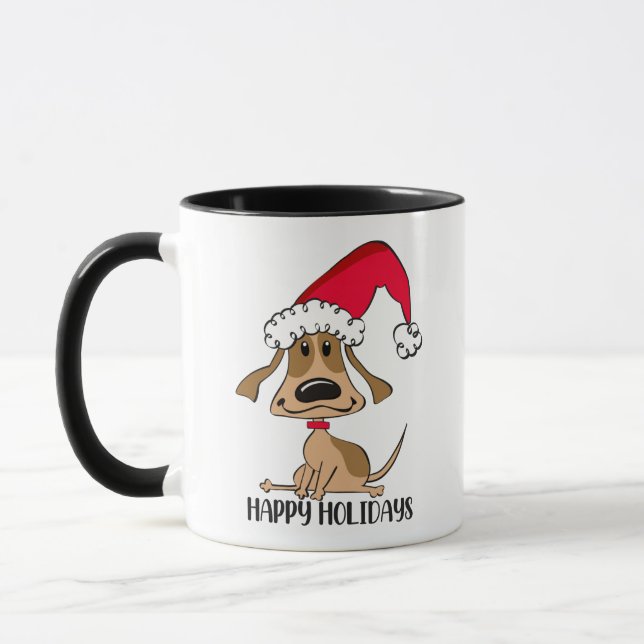 Julglad hund mugg (Vänster)