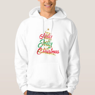 Julglad jul hoodie för både män och kvinnor