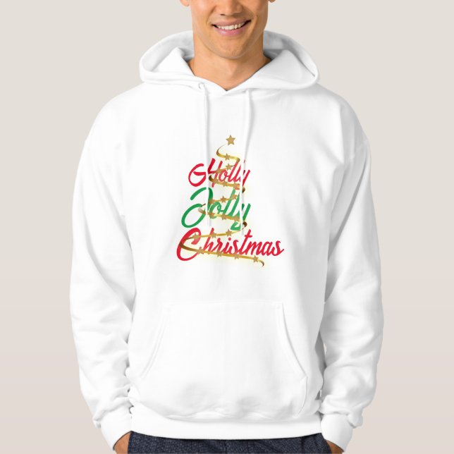 Julglad jul hoodie för både män och kvinnor (Framsida)