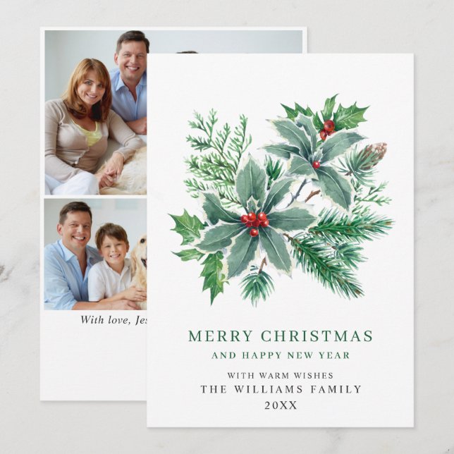 Julglad Julbär 3 FOTO Julhälsning Julkort (Fram/baksida)