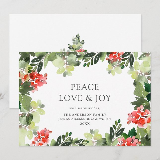 Julglad julbärs julhälsning  julkort (Fram/baksida)