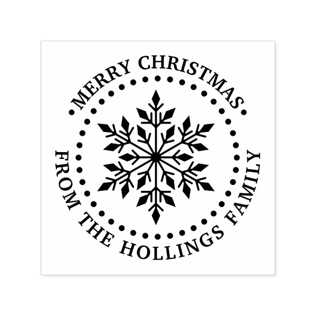 Julglad julhälsning Snöflinga Namn Självfärgande Stämpel (Design)