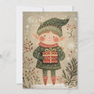 Julglad julhälsningskort Jultomte Julkort