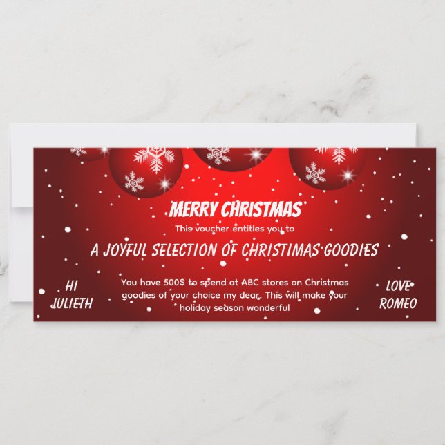 Julglad röd julklappspresentgift (Framsida)