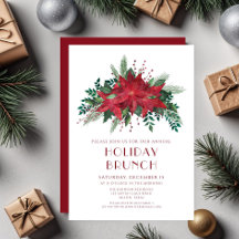 Julglad röd poinsettia julbrunch