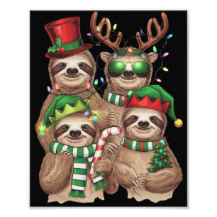 Julglad sengångare Merry Slothmas Sengångare Älska Fototryck
