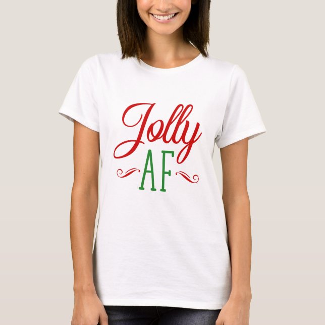 Julglad som f***, Roligt julpresent T Shirt (Framsida)