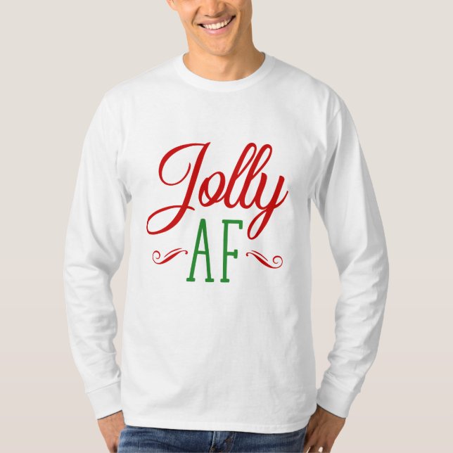 Julglad som f***, Roligt julpresent T Shirt (Framsida)