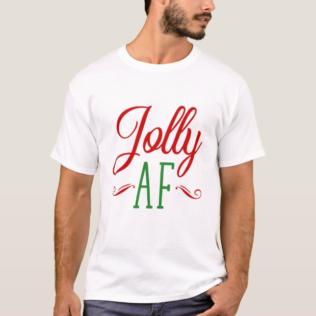 Julglad som f***, Roligt julpresent T Shirt (Framsida)