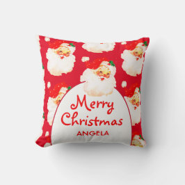 Julglad Tomte Julen Röd Glad Hälsning  Kudde