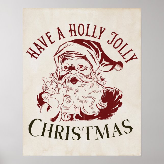 Julglad Vintage Jul Poster (Framsidan)