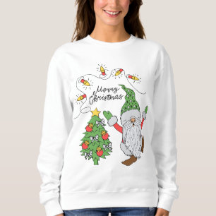 Julglada Tomte Ljus och Träd T Shirt