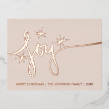Julglädje Blush Hand Lettering Pressad Folie H