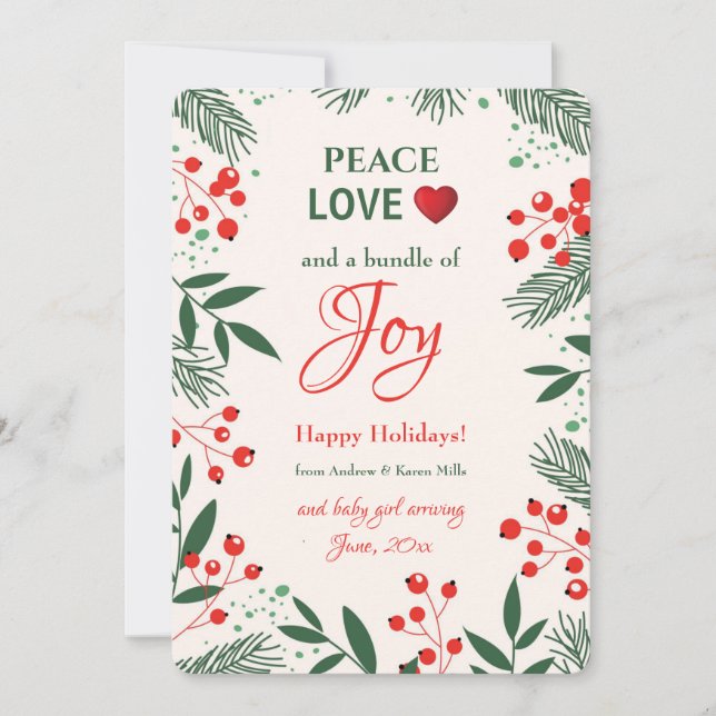 Julglädje Graviditetsannonsering Julkort (Framsida)