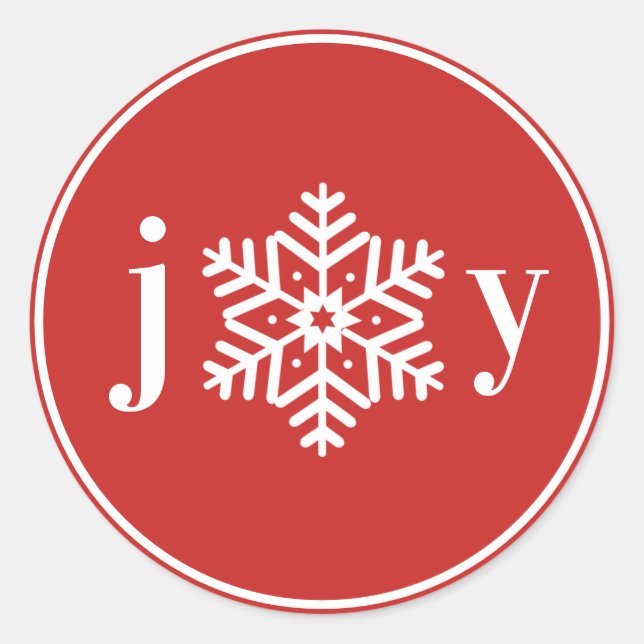 Julglädje Högtidsetikett Runt Klistermärke (Framsida)
