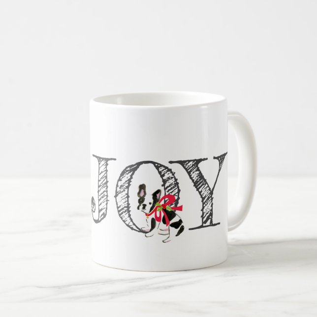 Julglädje Hund Julhalsband Festiv Holiday Kul Kaffemugg (Framsida höger)