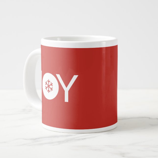Julglädje Jätte Röd Kaffemugg Jumbo Mugg (Framsida vänster)