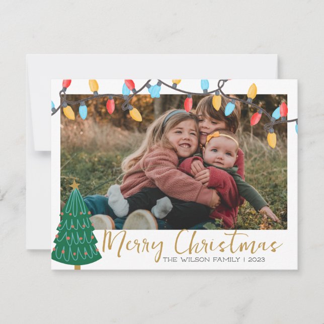 Julglädje Jul Familjefoto  Julkort (Framsida)