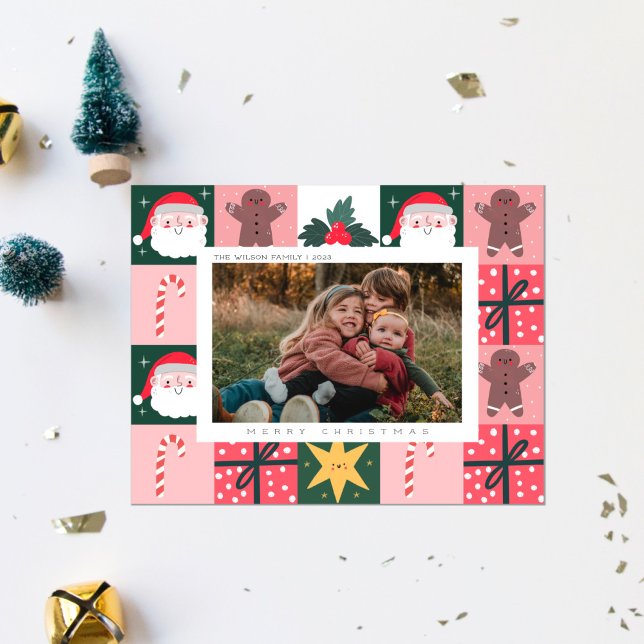 Julglädje Jul Familjefoto  Julkort (Skapare uppladdad)