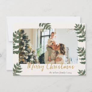 Julglädje Jul Familjefoto Julkort