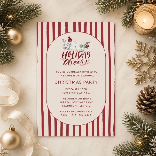 Julglädje julfirande julfest  inbjudningar (Holiday Cheer Christmas Holiday Party Invitation)