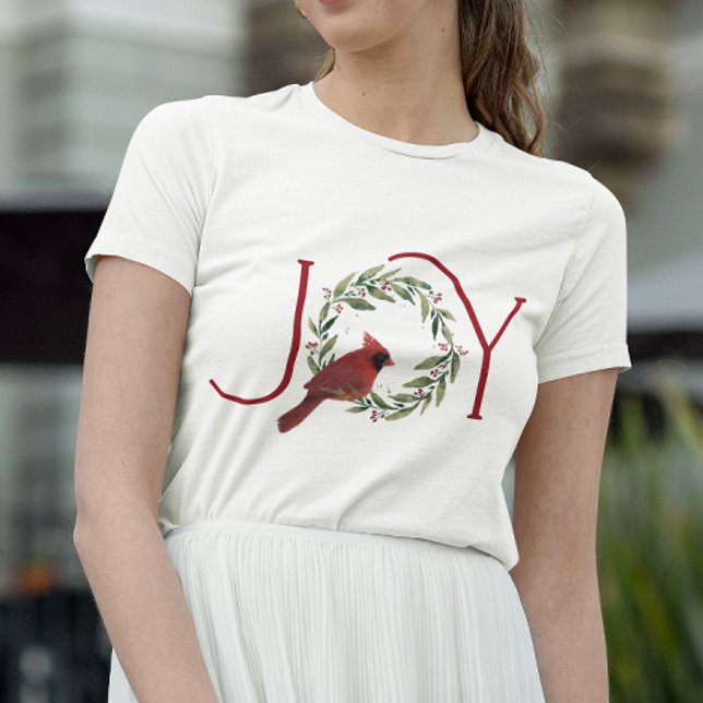Julglädje Kardinal i krans  T Shirt (Skapare uppladdad)